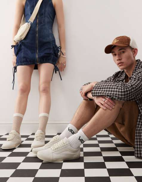Vans Old Skool sneakers with oversized laces in off white - view 1
