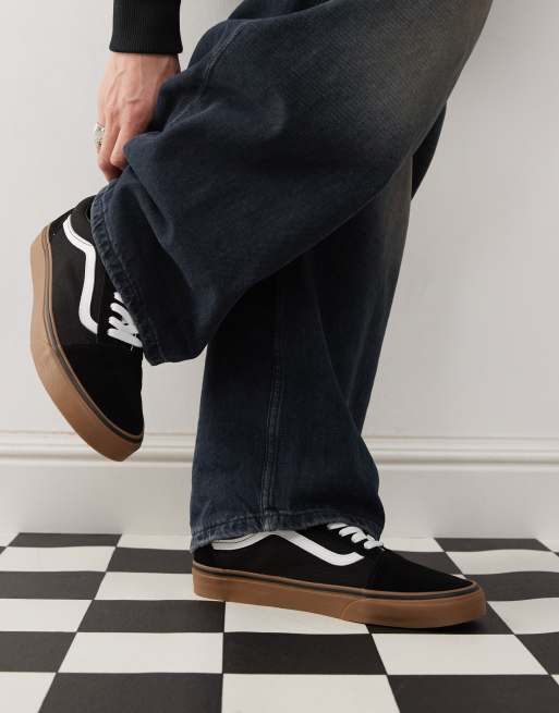 Vans - Old Skool - Sorte og hvide sneakers med gummisål, 4 af 4