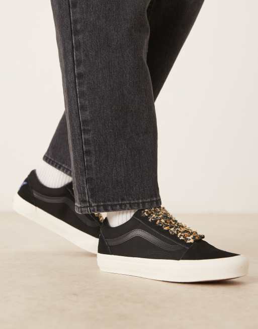 Vans Old Skool - Sorte sneakers i Y2K-stil med snørebånd med leopardprint, 4 af 5