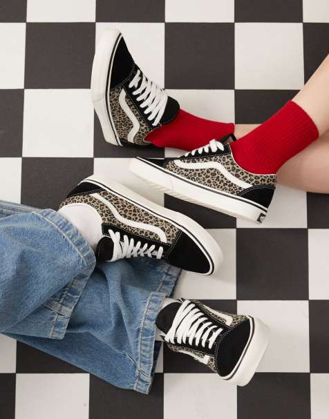 Vans Old Skool - Sorte sneakers med leopardprint - view 1