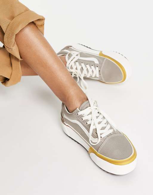 Vans old discount skool beige mujer