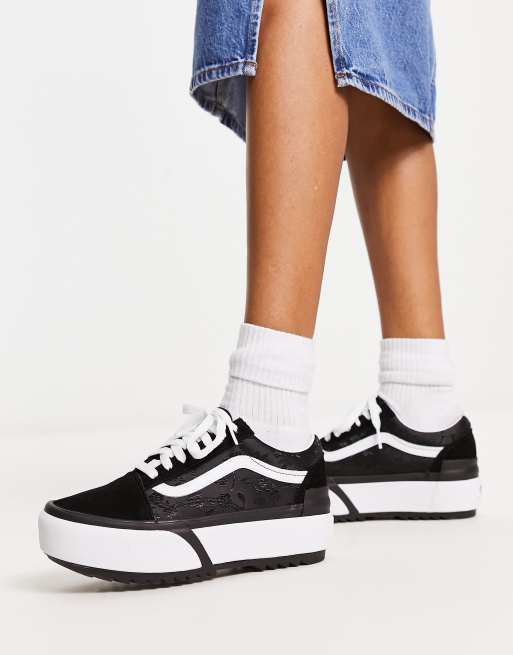 Vans - Old Skool Stacked - Sneakers i satin med tie-dye-mønster 