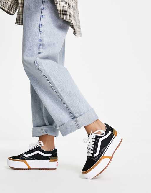 Vans Old Skool Stacked sneakers in black | ASOS