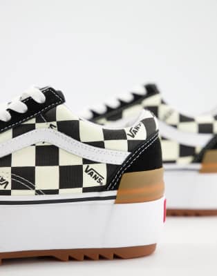 checkerboard vans stacked