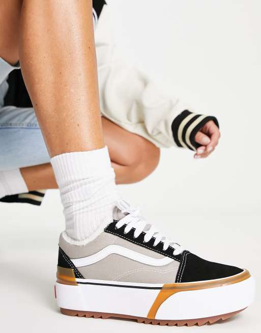 renderen Schoolonderwijs Bestaan Vans Old Skool - Stacked - Sneakers met dikke zool in zwart met grijs | ASOS