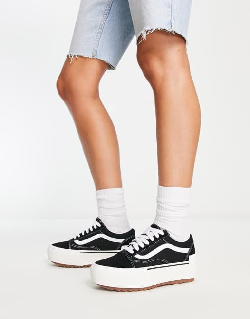 Vans Old Skool Stacked suede trainers in black ASOS