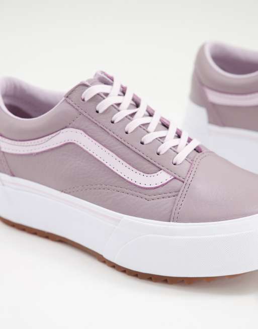 Vans Old Skool Stacked Tumbled Leather trainers in purple ASOS