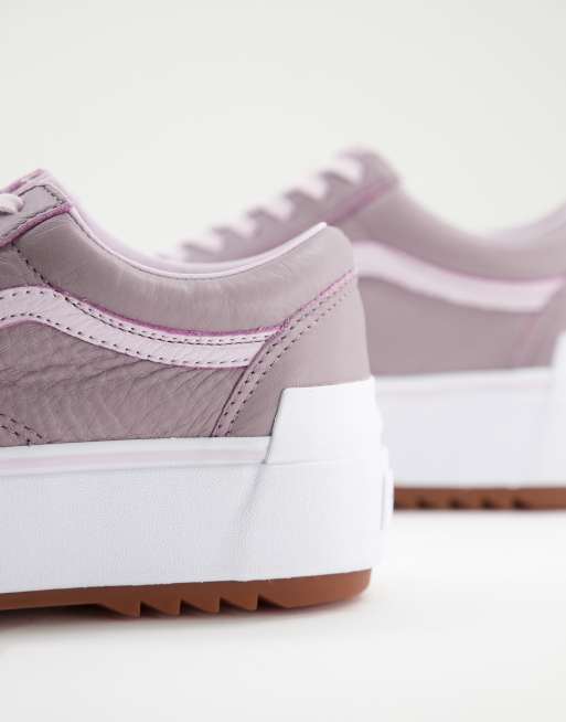 Vans Old Skool Stacked Tumbled Leather trainers in purple , 4 of 4
