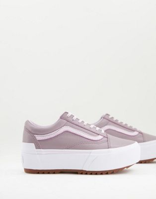 Vans Old Skool Stacked Tumbled Leather trainers in purple