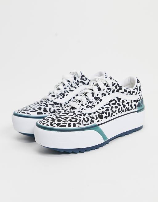 White store leopard vans