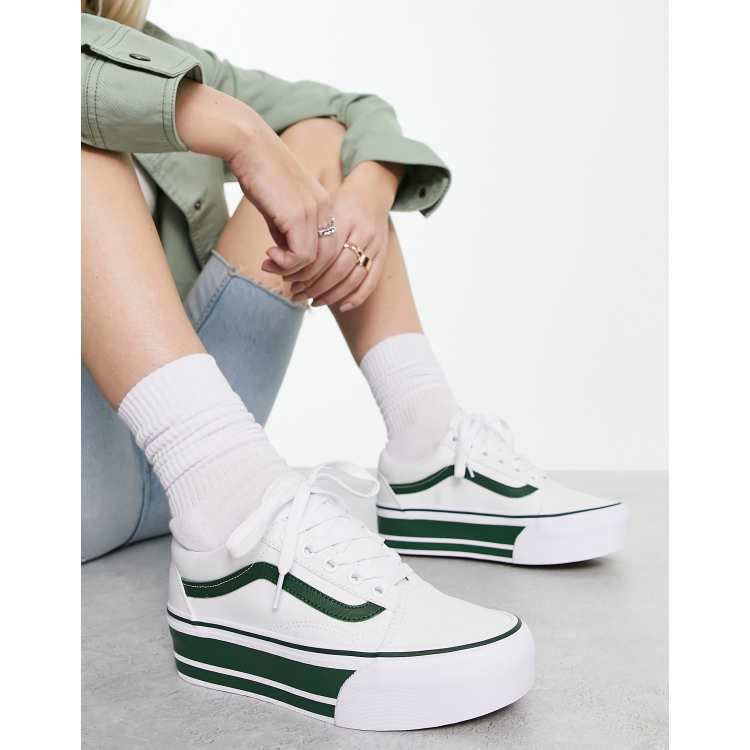 Vans old skool hot sale blanche et verte