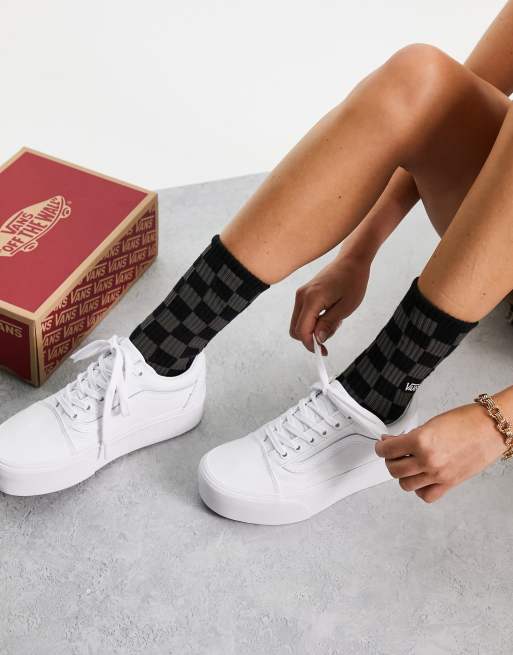 Vans old skool clearance blanche portées