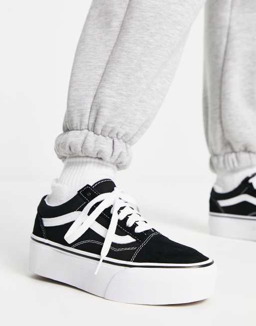 Vans old skool outlet platform noir et blanc