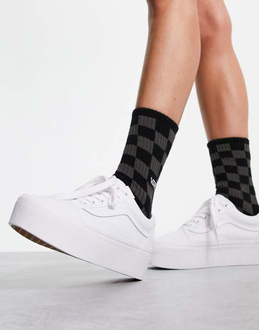 Vans - Old Skool Stackform - Canvas sneakers in wit 
