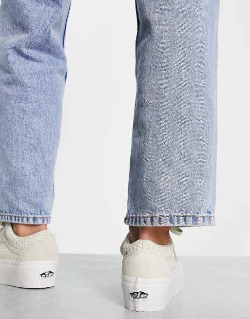 Vans Old Skool - Stackform - Offwhite sneakers i vaffelmønster  , 2 af 4