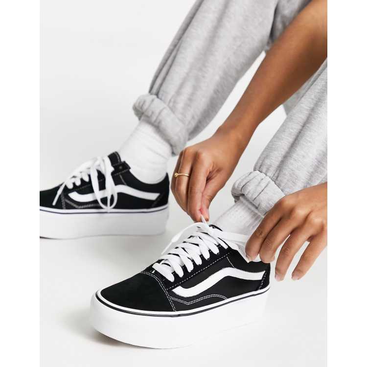 VANS OLD SKOOL BLACK/WHITE LOW SUEDE CANVAS UNISEX SHOES NEW