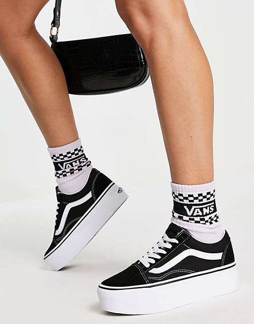 Decoratief pad Whitney Vans Old Skool Stackform sneakers in black and white | ASOS