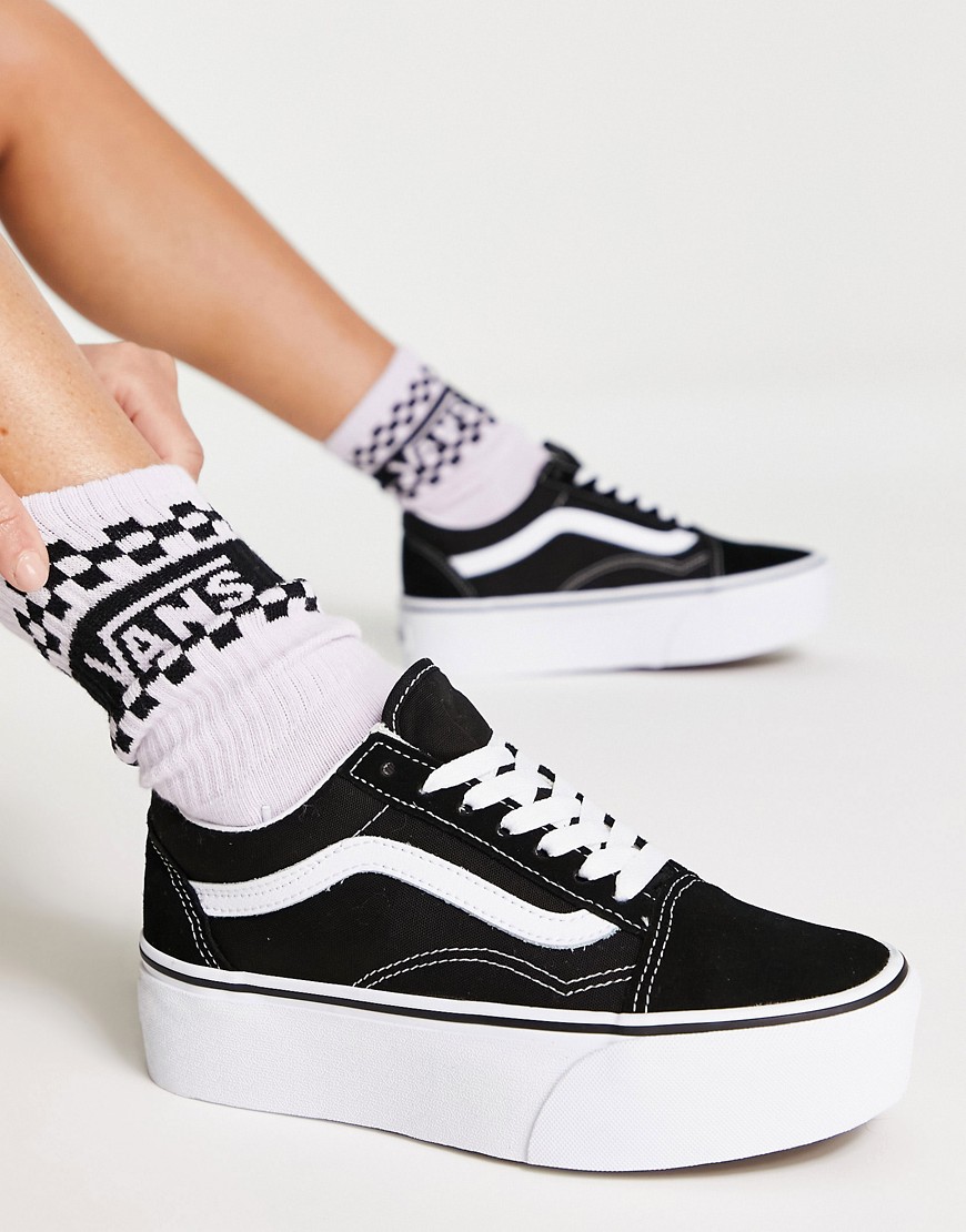 Vans Old Skool Stackform Sneakers In Black And White