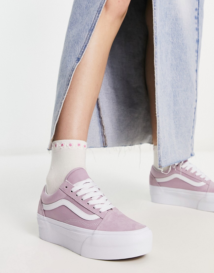 Shop Vans Old Skool Stackform Sneakers In Lilac-purple