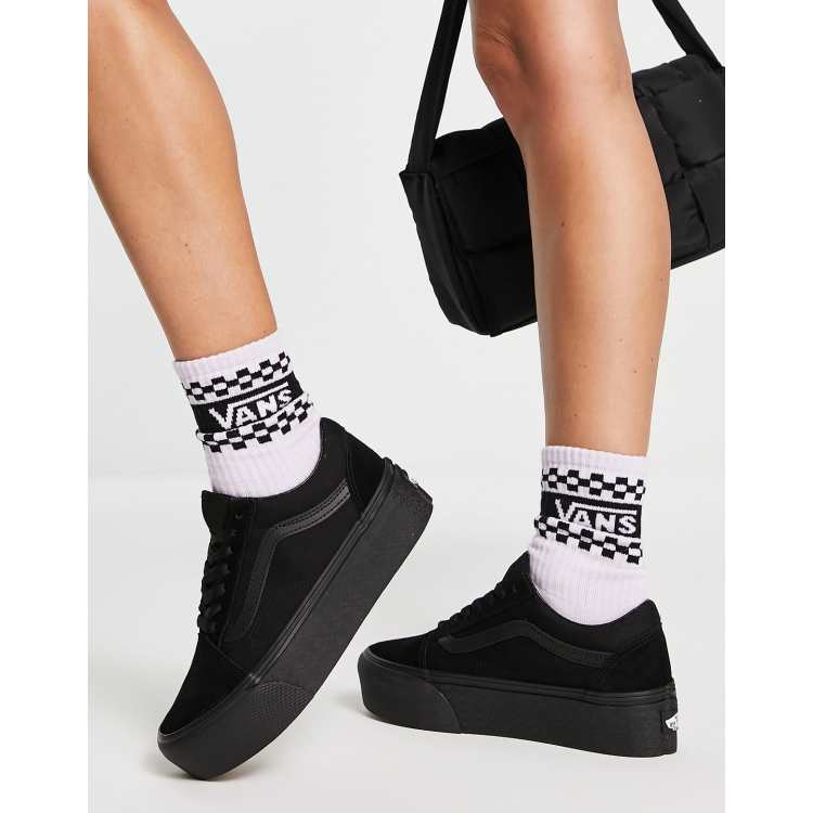 Vans Old Skool Stackform sneakers in triple black suede ASOS