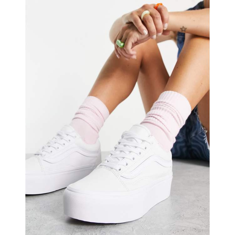 Womens white cheap platform vans