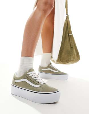 Vans Vans old skool stackform trainers in light tan-Brown