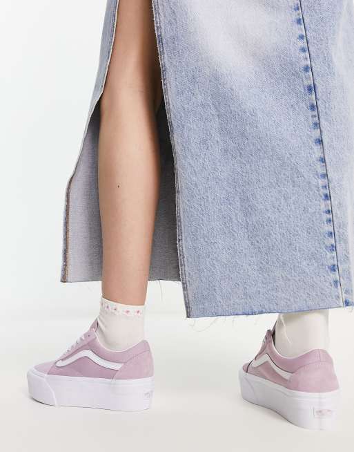 Vans pink platform on sale shoes