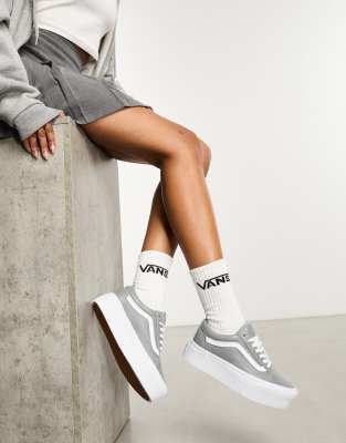 Vans Old Skool Stackform Trainers In Mid Grey