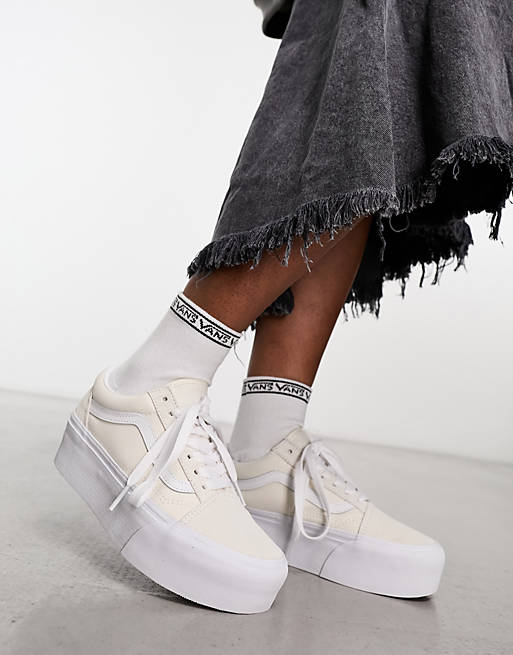 Vans Old Skool Stackform trainers in off white marshmallow | ASOS