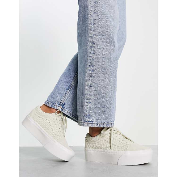 Vans white snake on sale platform