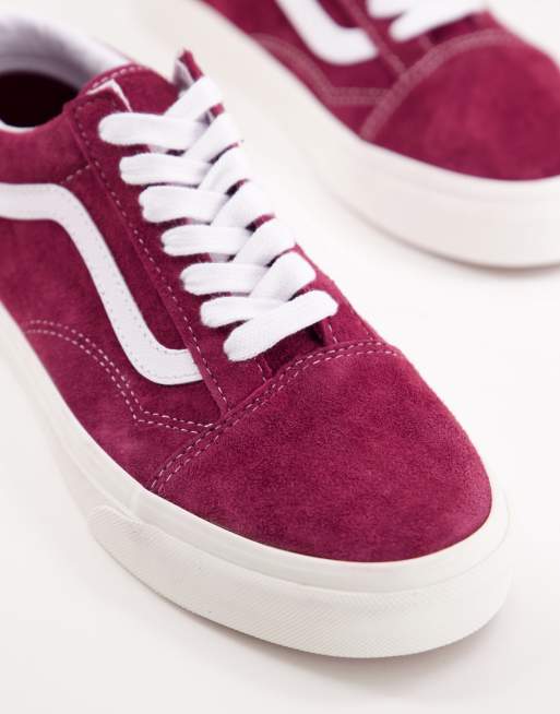 Vans Old Skool Platform Sneakers In Burgundy