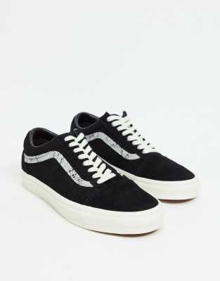 Vans Old Skool - Suède sneakers met slangenprint in zwart | ASOS