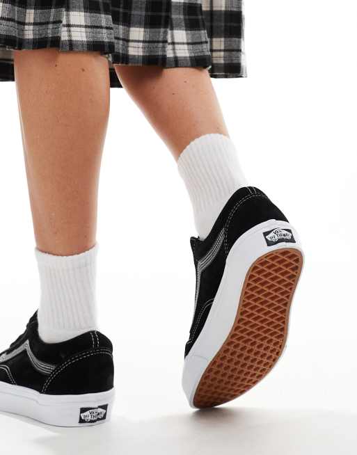 Vans - Old skool - Suède sportschoenen in zwart met witte zool, 5 van 5