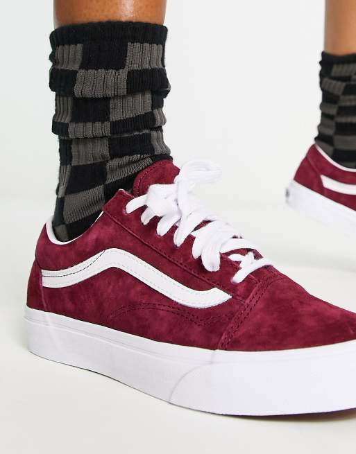 Vans red suede old skool trainers sale