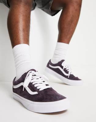 Vans Vans Old Skool suede trainers in burgundy-Red