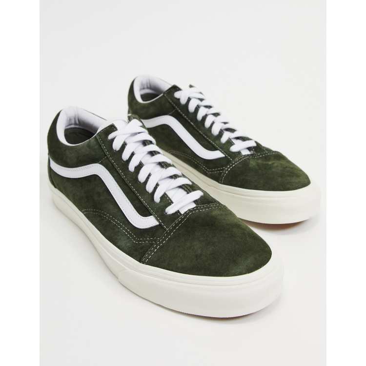 Green suede vans old hot sale skool