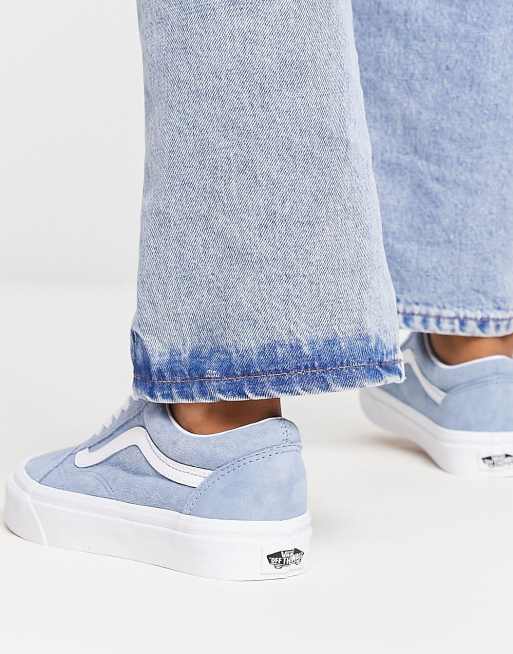 Vans old skool blue hot sale fog suede skate shoes