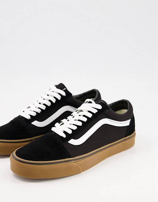 Vans – Old Skool – Svarta och vita sneakers med gummisula 