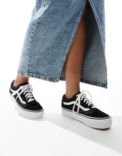 Vans Old Skool – Svarta platå-sneakers ASOS