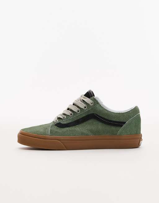 Vans – Old Skool – Szałwiowozielone buty sportowe z włosiem pony, 2 z 5