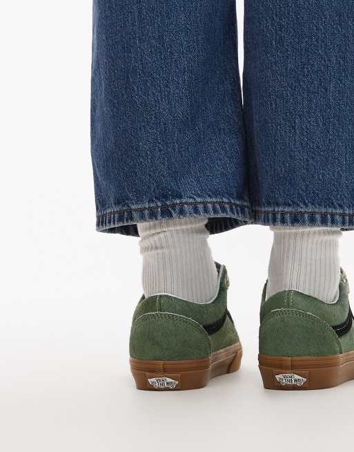 Vans – Old Skool – Szałwiowozielone buty sportowe z włosiem pony, 3 z 5