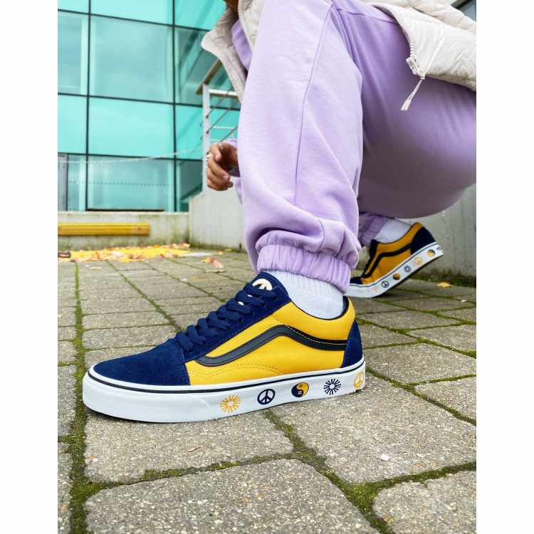 Vans yellow hotsell and blue