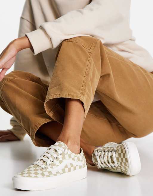 Tan checkerboard outlet vans