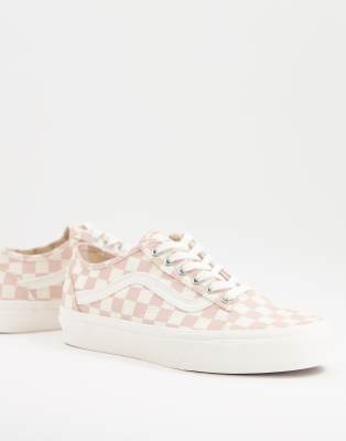 Vans old clearance skool pink checkered