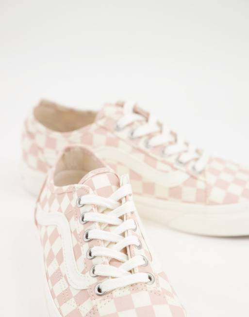 Vans old clearance skool checkerboard pink