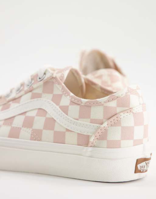 Vans light pink checkered sale