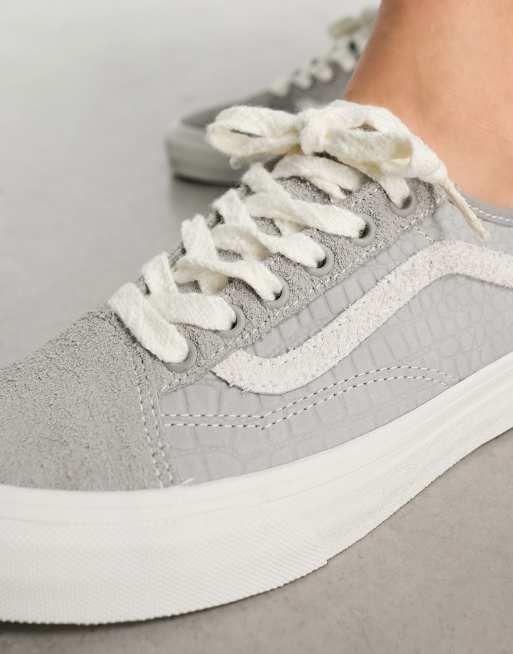 Womens grey best sale suede vans