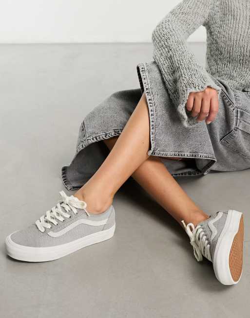 Vans Old Skool tapered VR3 trainers in grey suede with crocodile