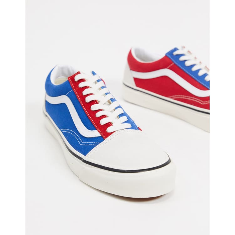 Vans Old Skool Tennis bicolores Rouge bleu blanc