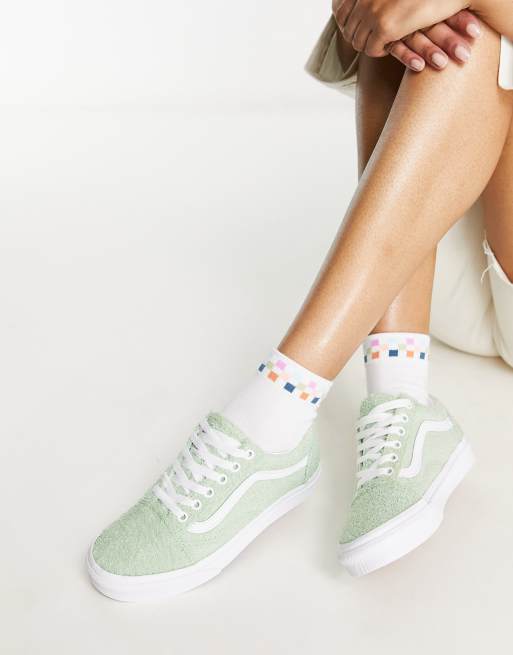 Vans Skool terrycloth sneakers in light green